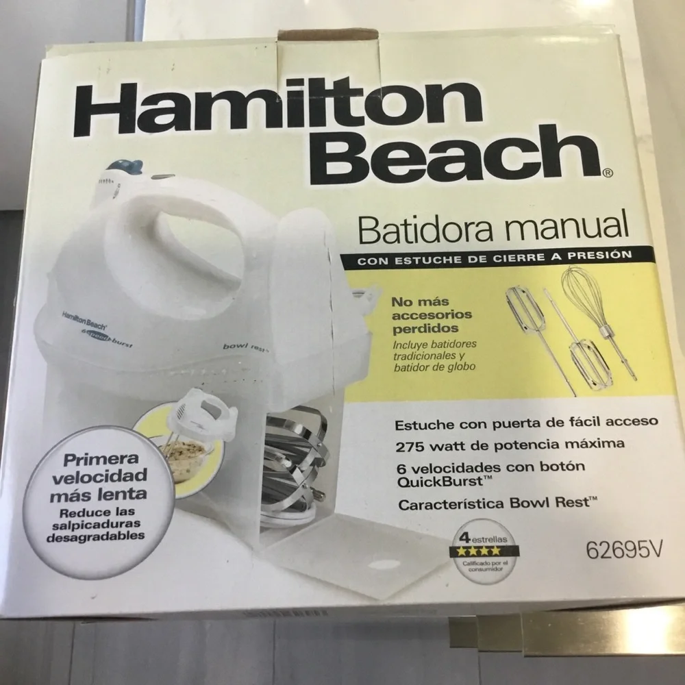Hamilton Beach White Hand Mixer with Snap-On Case